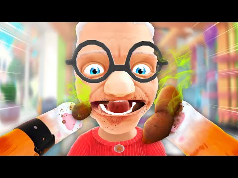 Making granny eat cat poop  - I Am Cat VR