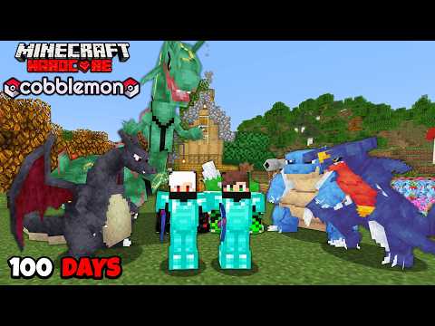 We Survived 100 Days In COBBLEMON In Minecraft !