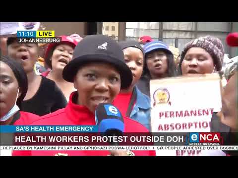 Health workers protest outside DOH