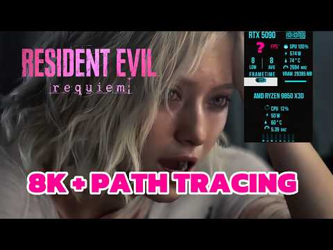 ¡Sale mal! 8K nativos y Path Tracing en RE: Requiem! ¡El consumo es brutal! RTX 5090 MSI Gaming Trio