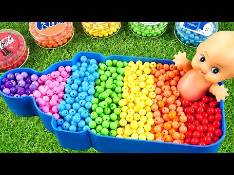 Satisfying Video l How to make Milk Bottle with Cnady Mix Slime Cutting ASMR l RainbowToyTocToc