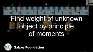 Find weight of unknown object by principle of moments