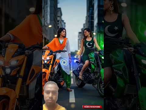 India vs Pakistan girl bike race challenge #india #pakistan #facts #trending #viral #shorts #ai