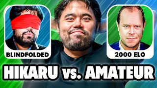 Hikaru BEATS 2000 ELO Club Player BLINDFOLDED