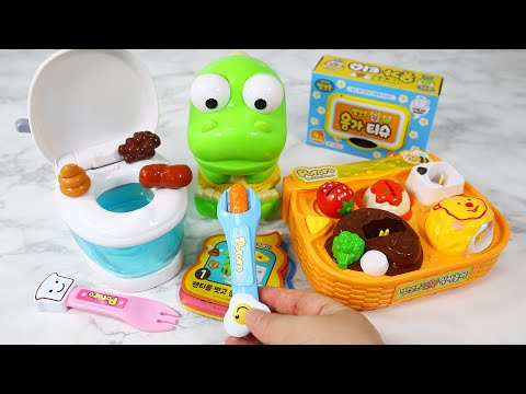 Unboxing Pororo Crong Eating and Potty training Popping Flush Toy ASMR Videos