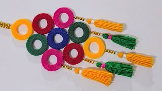 Hair bands and old bangles wall hanging - easy hair band wall hanging - easy bangle wall hanging