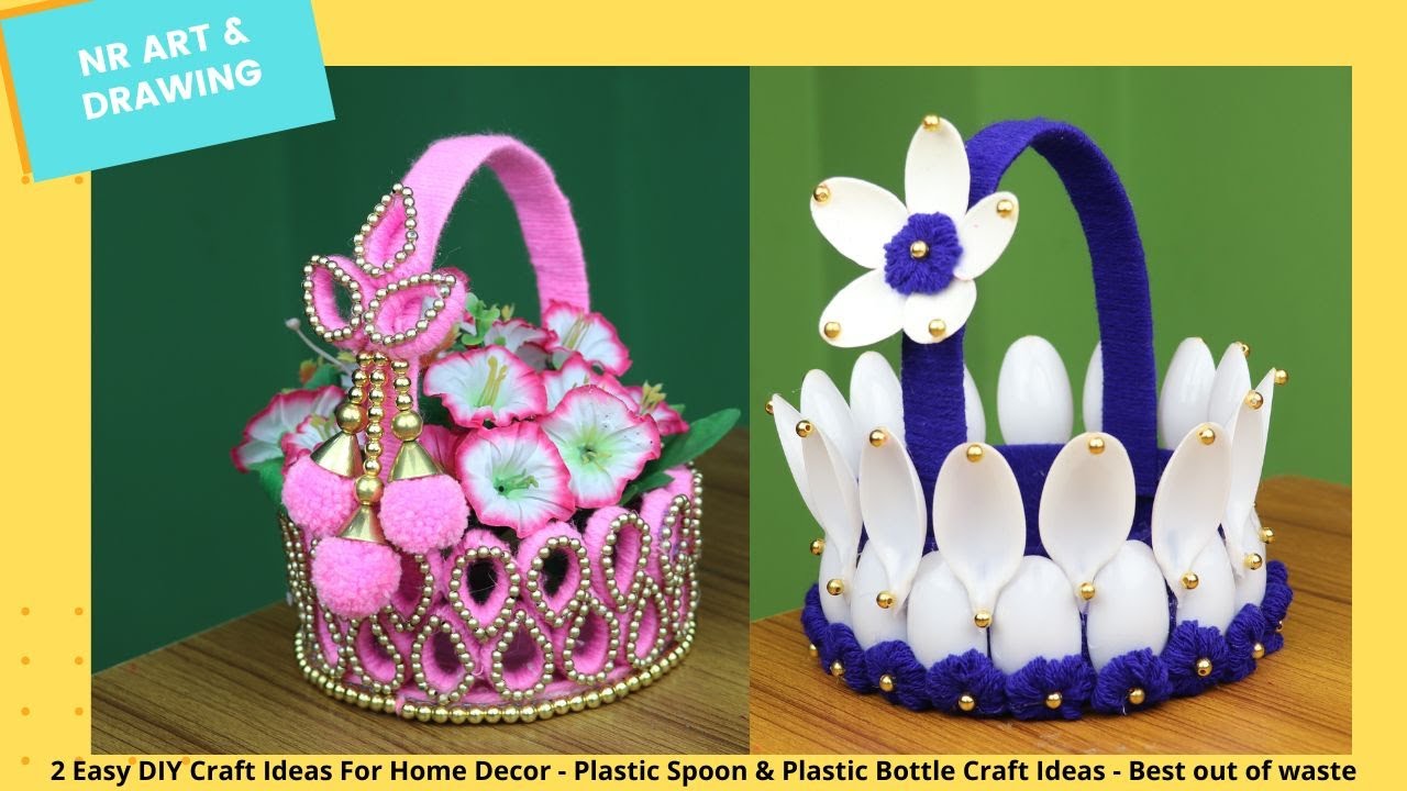 2 Easy DIY Craft Ideas For Home Decor /Plastic Spoon & Plastic Bottle Craft Ideas