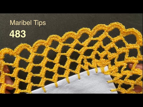 HERMOSO PUNTO RED 🧵 Orilla De Vuelta y Vuelta Para Servilletas # 483 CROCHET