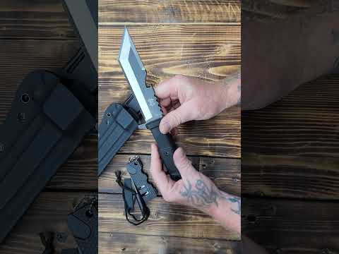 Fixed Blade Knife with Sheath, Survival Knife with Rubber Handle, 11" & ferro rod Full Tang 420HC