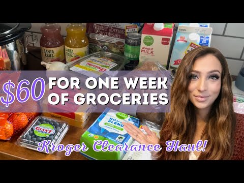 $60 For One Week of Groceries | Kroger Clearance Haul | Low Spend Challenge