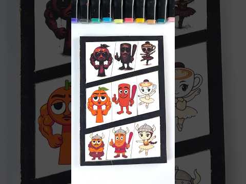 Italian Brainrot Simple vs Vikings vs Horror zombies cardboard craft #art #satisfyingvideo