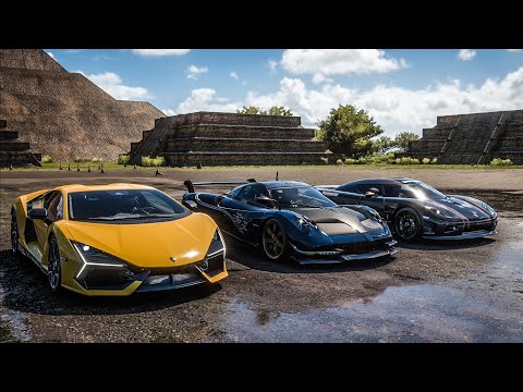 Forza Horizon 5 Drag race: Koenigsegg CCX vs Lamborghini Revuelto vs Pagani Huayra BC
