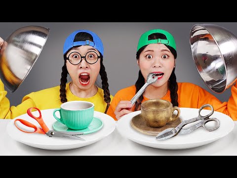 本物VSチョコレートフードチャレンジドナ