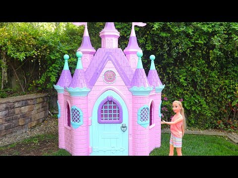 Princess Rapunzel Doll Pink Castle ! Toys and Dolls Fun in Unicorn Carriage | Sniffycat