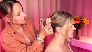 ASMR Flower Up-do Hair Styling with @GentleWhisperingASMR ✨ perfectionist adjustments, soft spoken