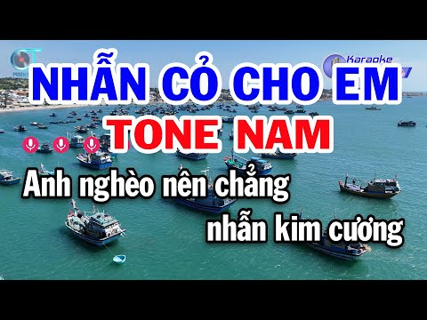 Karaoke Nhẫn Cỏ Cho Em Tone Nam Em | Nhạc Sống Đồng Sen