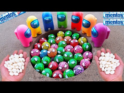 Spiderman vs Coca Cola Light, Fanta, Pepsi, Sprite, Mirinda, Soda and Mentos Underground | Among Us