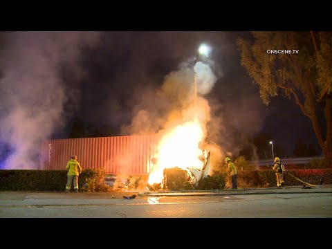 Semi Truck Crash And Burns Driver Lives