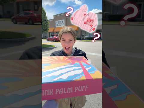 SURPRISE Pink Palm Puff Hoodie Challenge! #ulta #sephora #shopping #haul #shoppinghaul #pinkpalmpuff