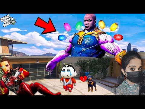 Franklin Becomes Thanos & Killed Iron Man | Shinchan - GTA 5