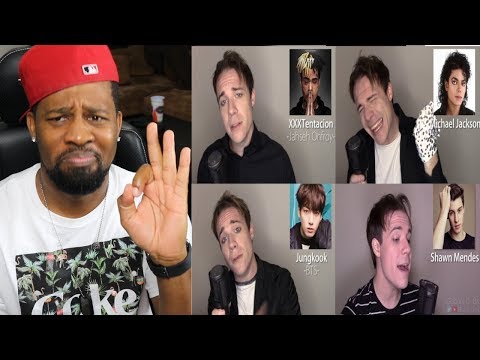 ONE GUY 54 VOICES (With Music!) Famous Singer Impressions | Reaction