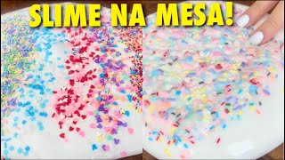 FIZ SLIME DIRETO NA MESA! RECEITA FÁCIL DE SLIME! SLIME VIDEO! MELHOR RECEITA DE SLIME! SLIME ASMR!