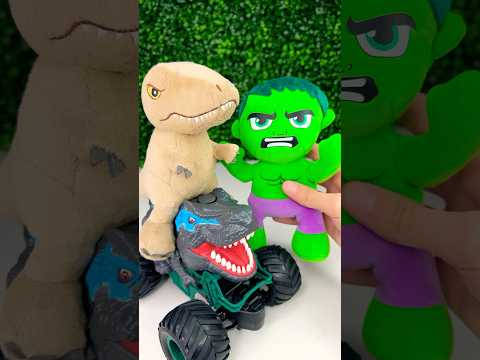 Hulk Steals T Rex's Car #dinosaurs