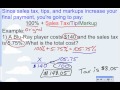 Calculating Percentages with Tax, Tips, and Mark-ups