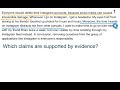 Evaluating Claims and Evidence