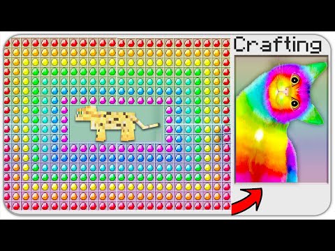 HOW TO CRAFT a RAINBOW CAT in Minecraft? SECRET RECIPE *MEOW*