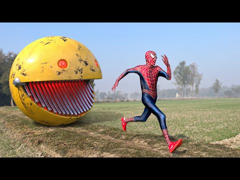 PACMAN vs SPIDERMAN  IN REAL LIFE | Compilation Video  2025 | #pacman  #spiderman