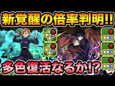 【呪術廻戦】新覚醒！3、４、5色攻撃強化の倍率が判明！想像以上に高い！多色復活なるか！？【スー☆パズドラ】