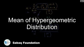 Mean of Hypergeometric Distribution