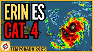 Huracán Erin es categoría 4 según continúa fortaleciéndose extremadamente rápido. Puerto Rico.