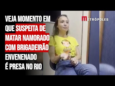 Veja momento em que suspeita de matar namorado com brigadeirão envenenado é presa no Rio