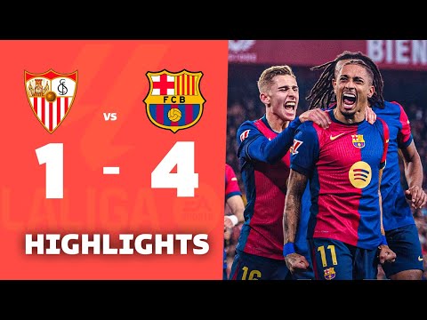 SEVILLA vs BARCELONA (1-4) | RESUMEN y GOLES DEL PARTIDO | La Liga 2025