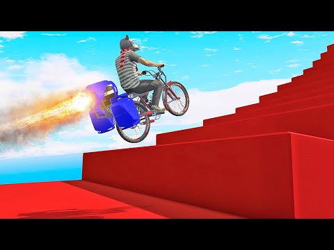 КАК ДАЛЕКО ЗАБЕРЕТСЯ ТУРБО-ВЕЛОСИПЕД??? ЛЕСТНИЦА В GTA ONLINE!!!