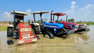 Washing  My Tractors in Deep Water | Swaraj 855 Fe | Mahindra Arjun NOVO 605 | New Holland 3630 4wd