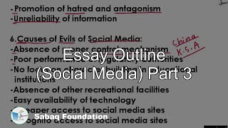 Essay Outline (Social Media) Part 3