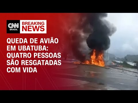 Queda de avião em Ubatuba: quatro pessoas são resgatadas com vida| LIVE CNN