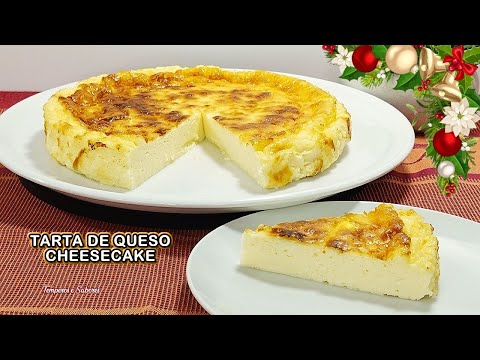 TARTA DE QUESO CHEESECAKE PARA NAVIDAD con solo 4 Ingredientes muy fácil de hacer y deliciosa