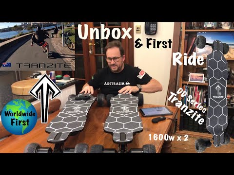 Tranzite Direct Drive SS Unbox & First Ride - World First -Andrew Penman EBoard Reviews- Vlog No.158
