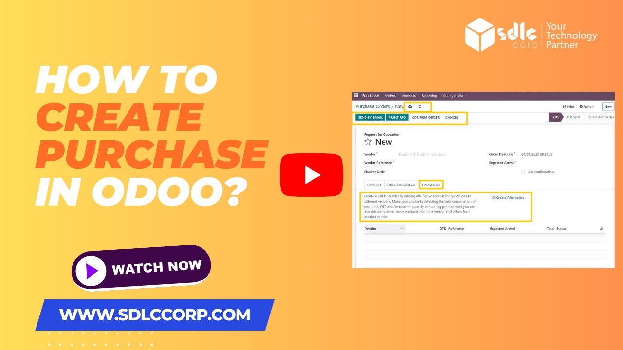 How to Create Purchase in odoo? | 15.10.2024

Learn how to create and manage purchase orders in Odoo with this step-by-step guide. We'll walk you through the process of ...