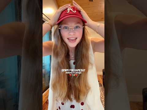 GRWM FOR GAMEDAY | alabama vs georgia🏈❤️#grwm #football #skincare #ootd #viral #universityofalabama