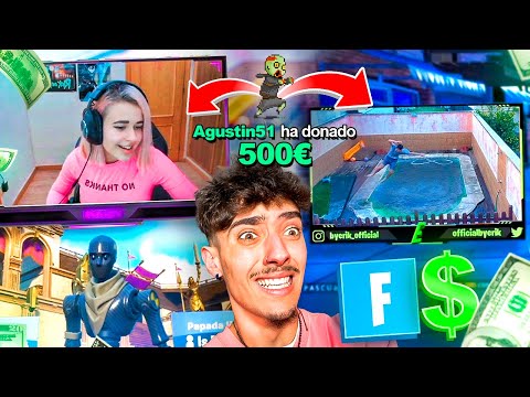 DONANDO a STREAMERS PEQUEÑOS de FORTNITE