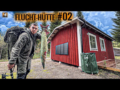FLUCHTHÜTTE in Betrieb nehmen | STROM-WASSER-NAHRUNG-WÄRME  | Survival Mattin