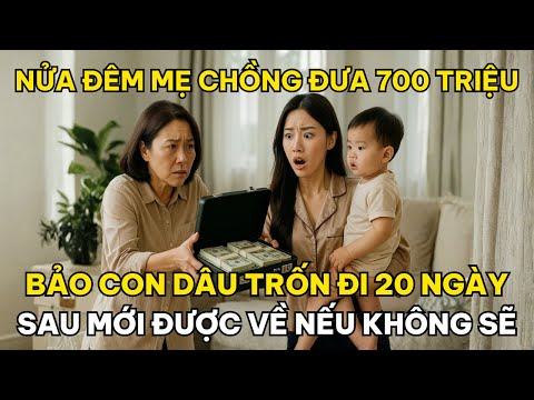 Nửa Đêm, Mẹ Chồng Đưa 700 Triệu Bảo Con Dâu Trốn Đi, 20 Ngày Sau Mới Được Về, Nếu Không...