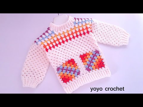 كروشية بلوفر أطفال سهل وبسيط للمبتدئين /كروشية شتاء 2025 - Easy crochet sweater for beginners