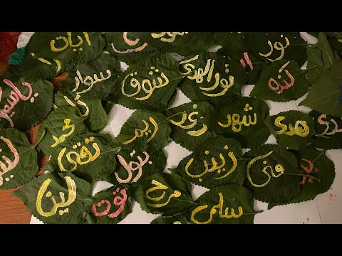 رسم اسماء المتابعين علي اوراق الشجر بشكل يجنن 🥹❤️