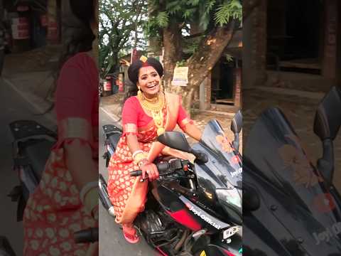 Live Maa Durga On Pulsar 220 Bike 😱 Public Reaction 🔥 #ladybiker #shorts #durgapuja #viral #ytshorts